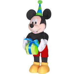 Disney Mickey Mouse Plush with Gift - Black, Red, Blue, Green, Yellow